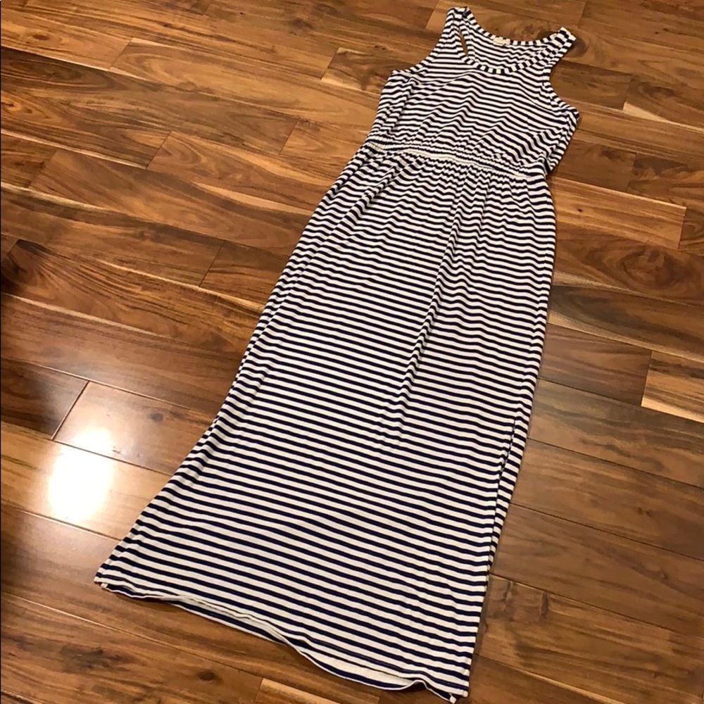 J. Crew Maxi Dress: Navy and White Size M